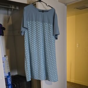 SHEIN Blue Polka Dot Midi Dress